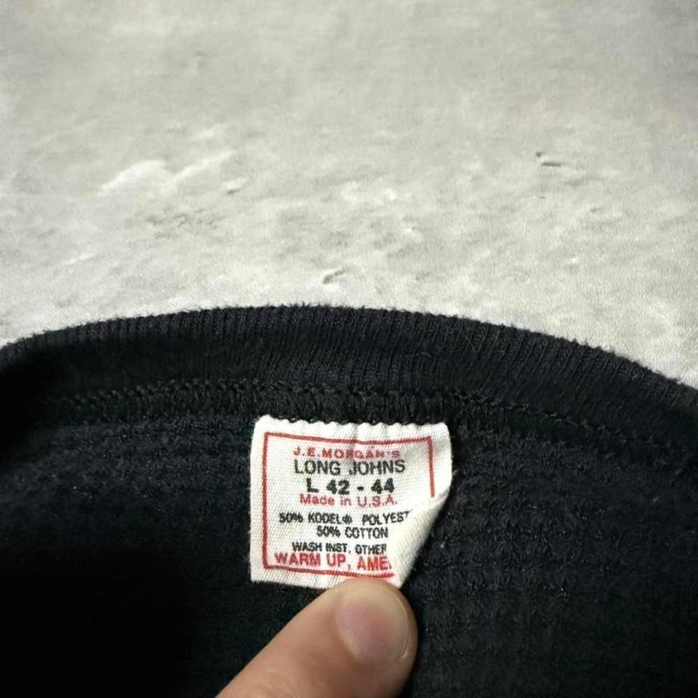 Y2K Vintage 90s 3D Emblem Grail Fear No Evil Black Waffle Knit Long Sleeve - Picture 4 of 5